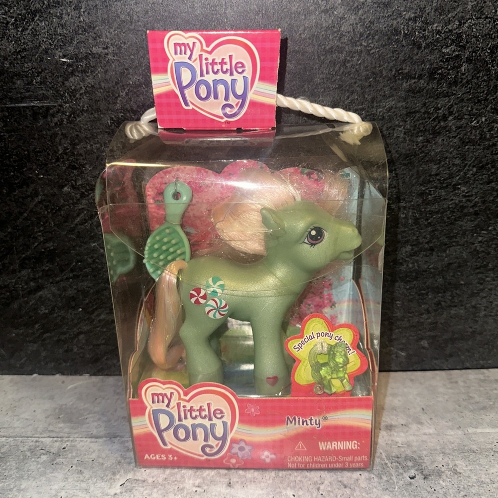New Hasbro My Little Pony MINTY  Peppermint Candy Heart White Hair MLP 2002